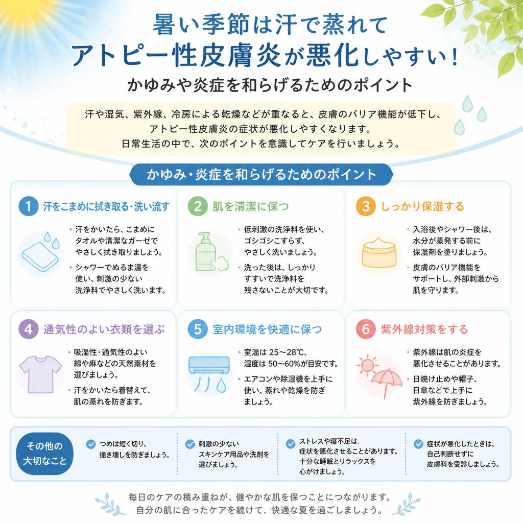 汗をかく季節のアトピー症状